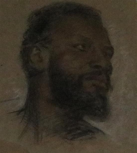 Arthur Stokes (1846-1889), chalk, head study(-)